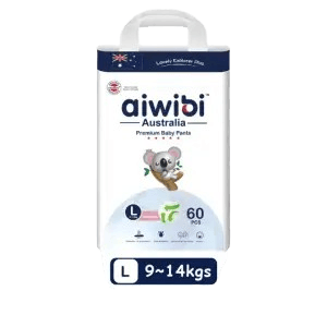 Aiwibi Premium Baby Pant Diapers Large | 60pcs | ( 9-14 kg)