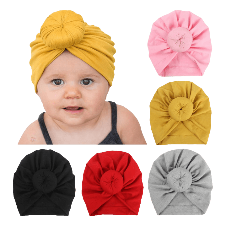 Cute Baby Turban Cap – Soft & Stylish Headwear for Infants and Toddlers
