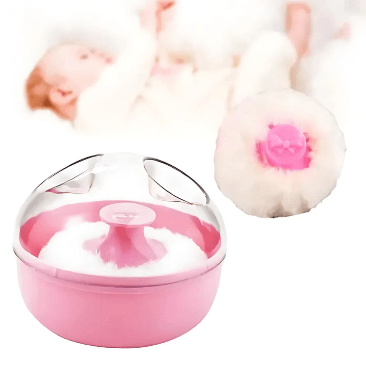Fluffy Baby Powder Puff Container – Newborn Body Powder Case