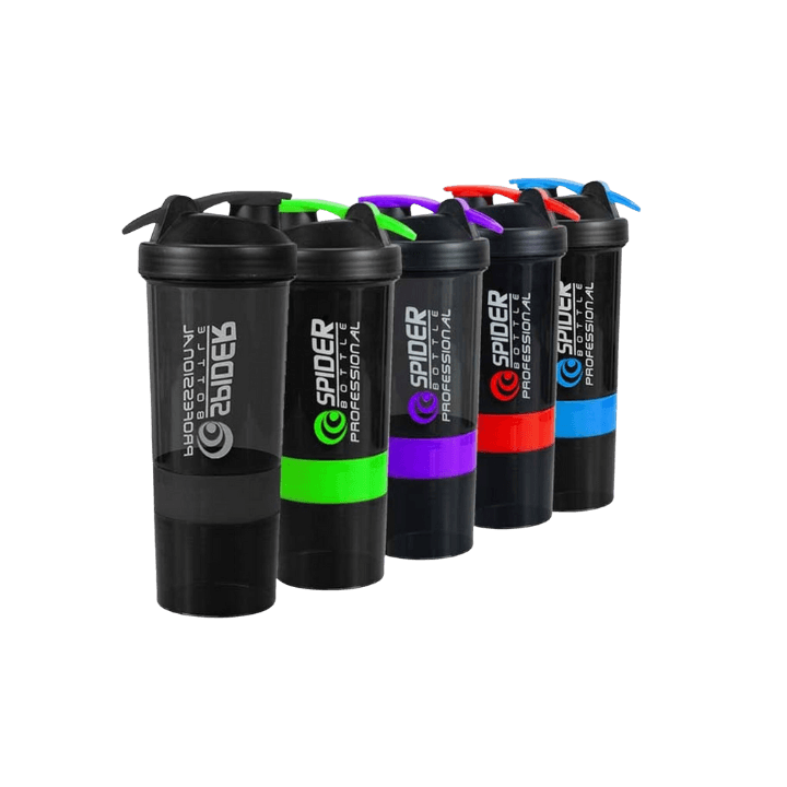 Multicolor Protein Shaker Bottle with Protein Storage Compartment – Leakproof Gym Mixer Bottle