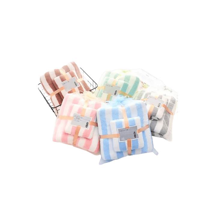 Soft Cotton Two-Piece Baby Bath Towel and Handkerchief Set