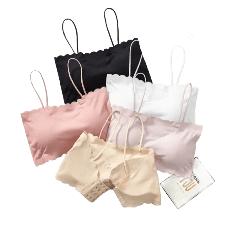 Padded Wire‑Free Pin-Up Net Tube Bra for Women