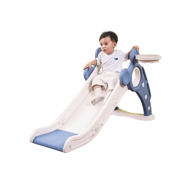 Children’s Freestanding Slide with Climber & Basketball Hoop – Indoor & Outdoor Boys & Girls Slide Set (~66 cm Height)