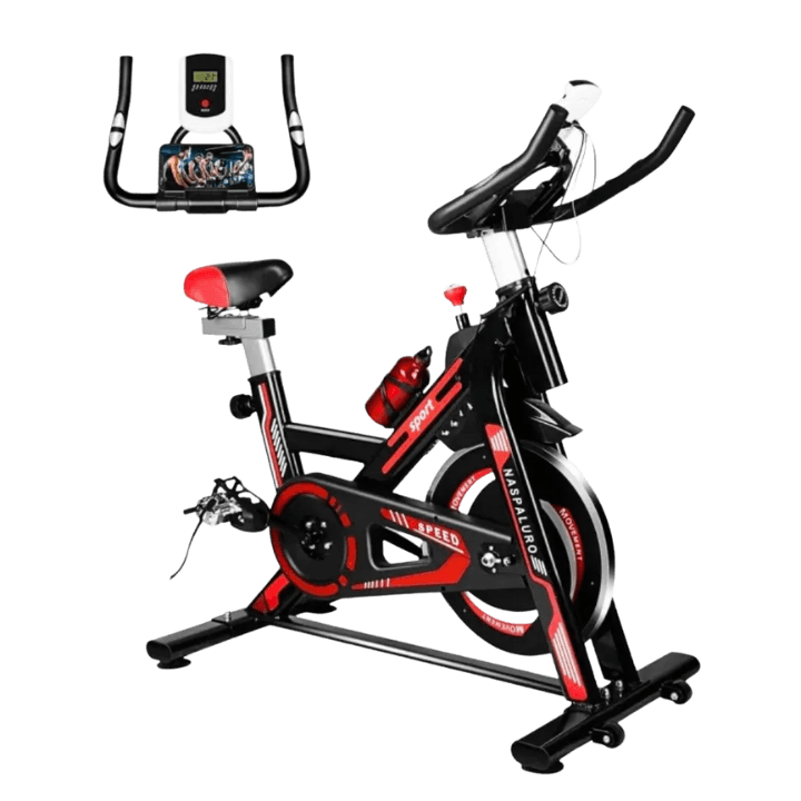Body Fitness Magnetic Spin Bike – Adjustable Resistance Exercise Cycle with LCD Display