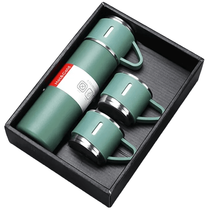 500 ml Bullet‑Style Double‑Layer Stainless Steel Vacuum Thermos Bottle – Travel Flask with Cup Lid