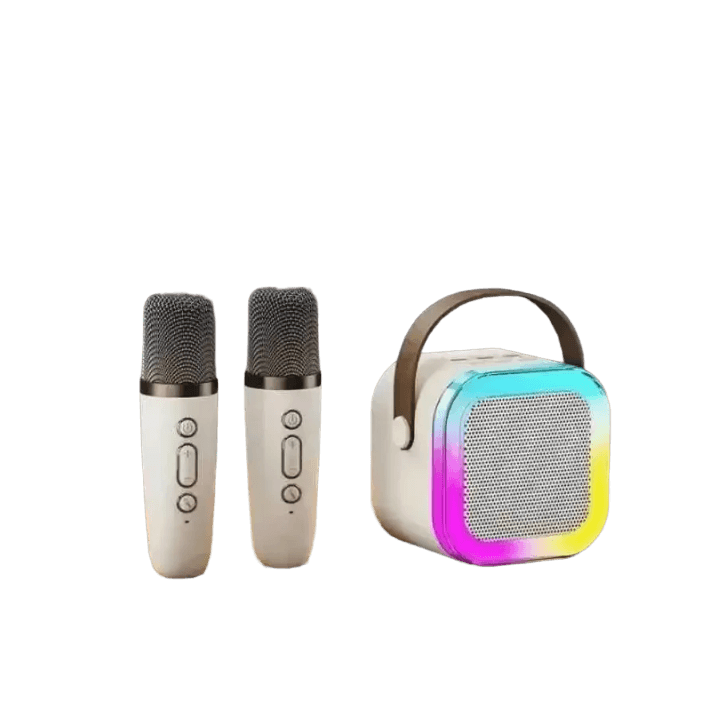 VoiceVibe K12 Kids Karaoke Gift Set – Bluetooth Speaker with 1‑2 Wireless Mics & RGB Lights