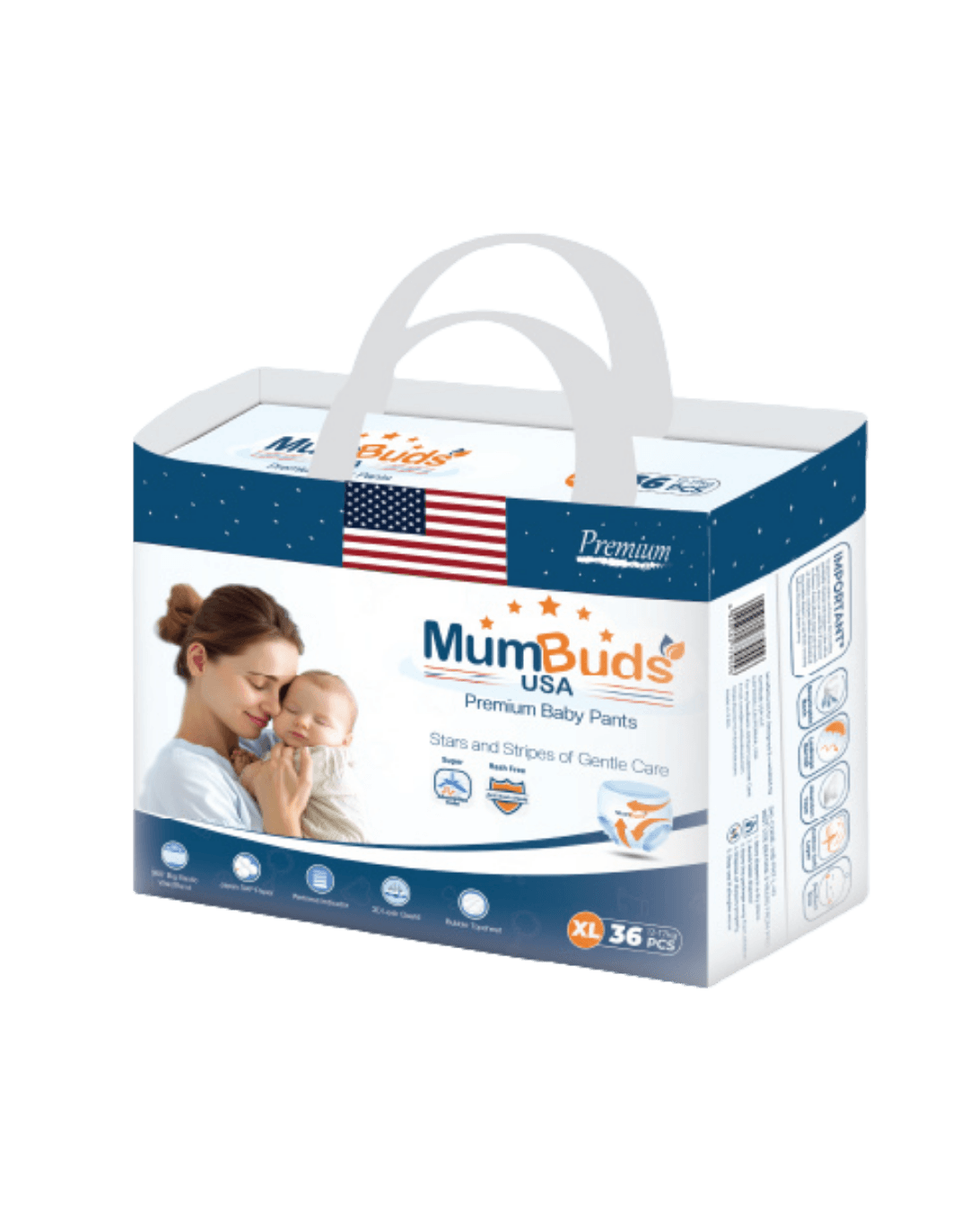 MumBuds American UltraThin Baby Pants XL 36Pcs | baby diapers |