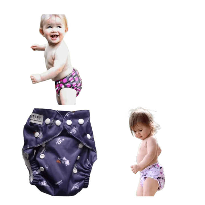 4‑Pack Washable Eco‑Friendly Cotton Cloth Diapers with Inserts