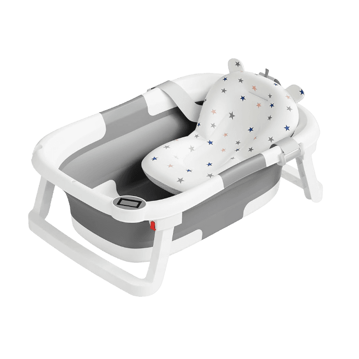 Aquanest Foldable Baby Bathtub – Portable Infant Tub with Soft Support Cushion