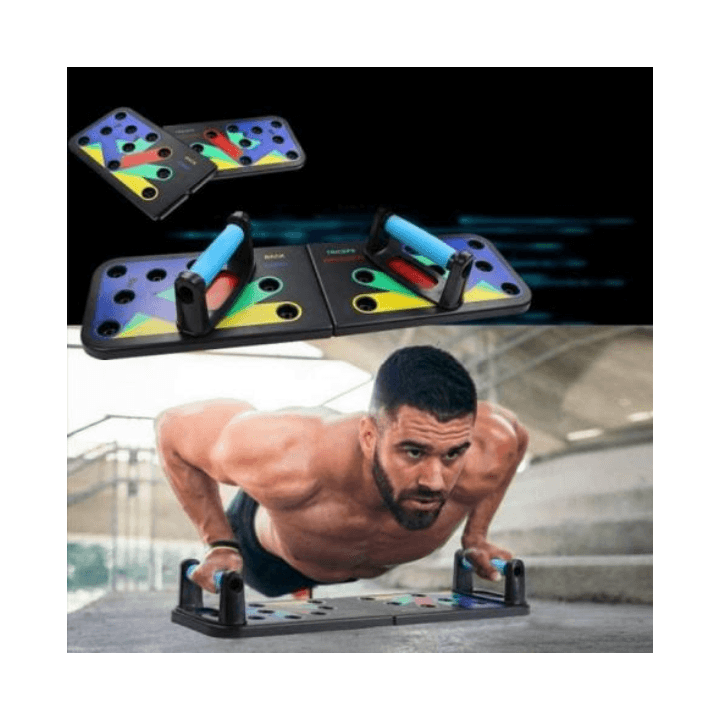 BPS Gym‑Grade Multi‑Area Push‑Up Board (18 Color‑Coded Positions)