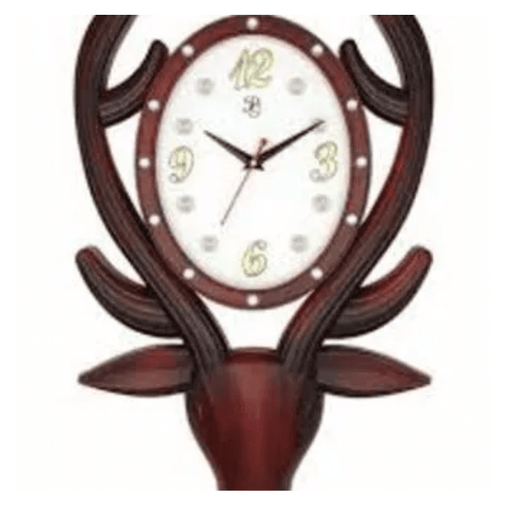 Large Deer Design Wall Clock – Silent Movement Decorative Wall Clock for Living Room & Bedroom