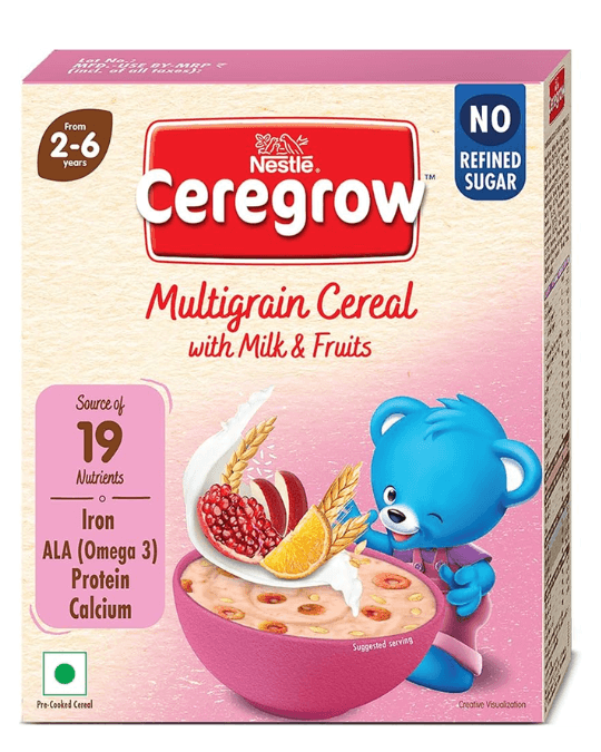 Ceregrow multigrain cereal with milk  &  fruits