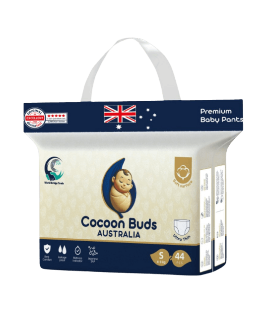 Cocoon Buds Australian Diapers S - 44 Pcs