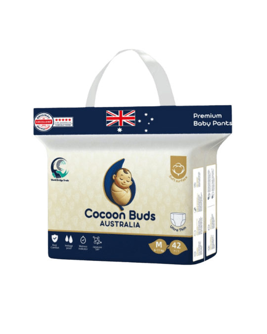 Cocoon Buds Australian Diapers M - 42 Pcs