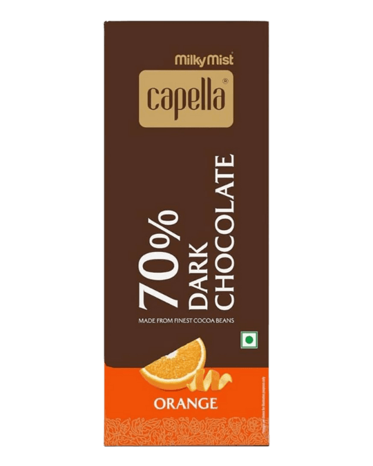 Capella 70% Dark Chocolate MilkyMist Orange 80 Gm (Pack of 1/2/5)