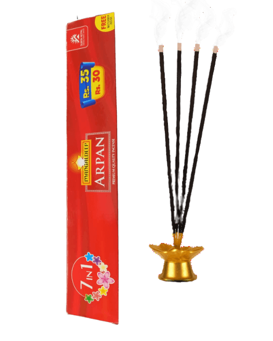 Mangaldeep Arpan 7-in-1 Floral Incense 28 sticks.