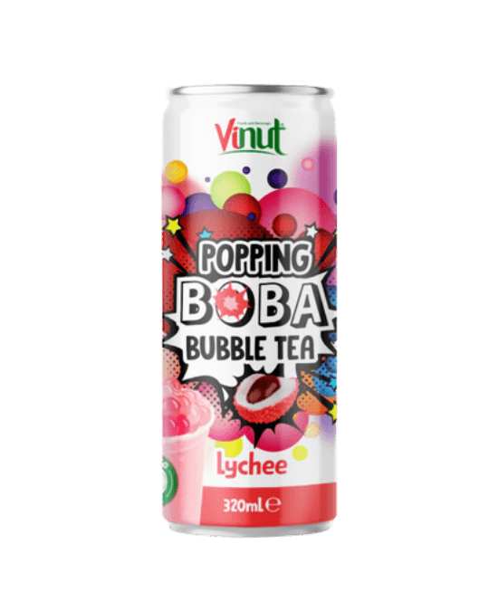 Vinut Popping Boba Bubble Tea Lychee Flavour 320 ml