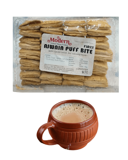 Modern Premium Bakery Flaky Ajwain Puff Bites 150 gm