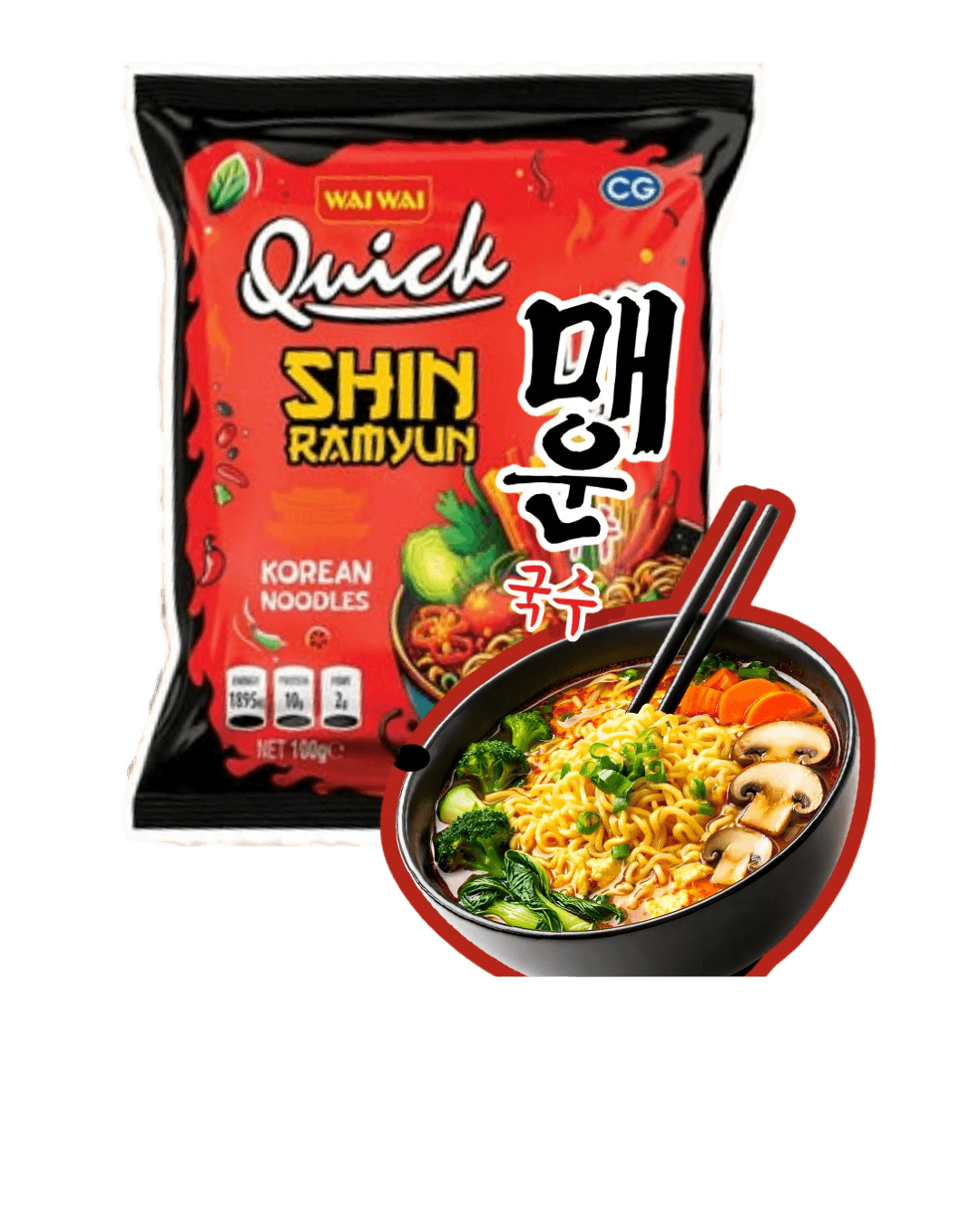 Wai Wai Quick Shin Ramyun Korean Noodles