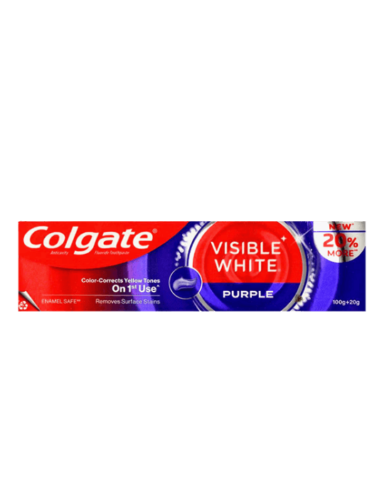 Colgate Visible White Purple Toothpaste 100g+20g