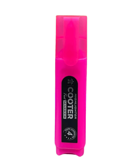 Cooter  pink neon highlighter marker.
