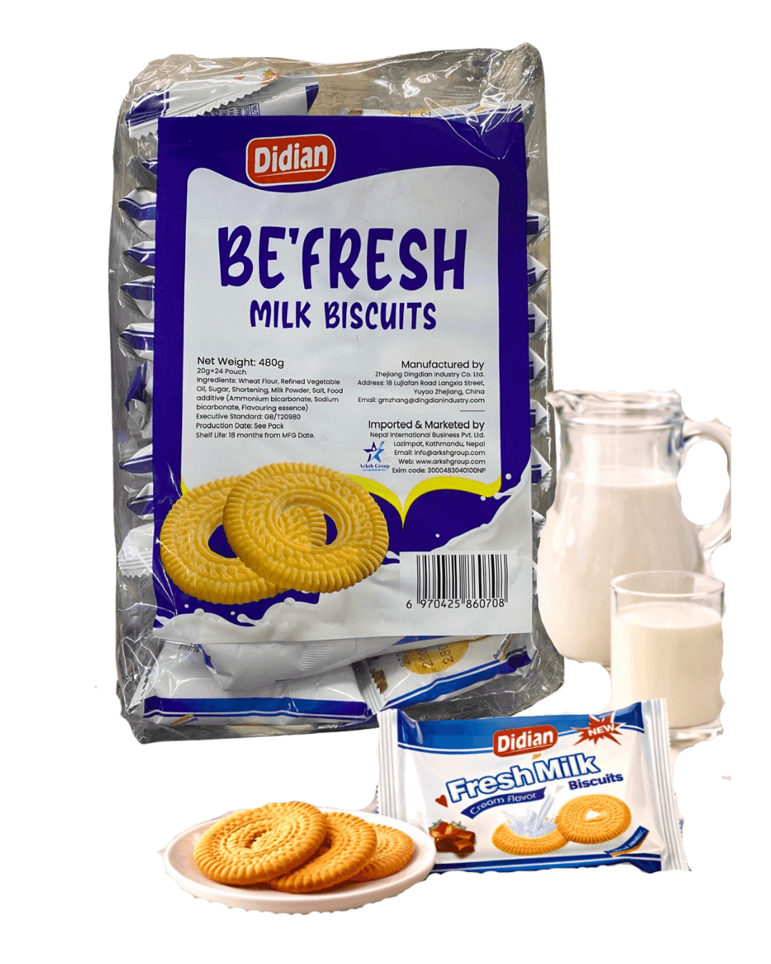 Didian BE'FRESH Milk Biscuits 480gm