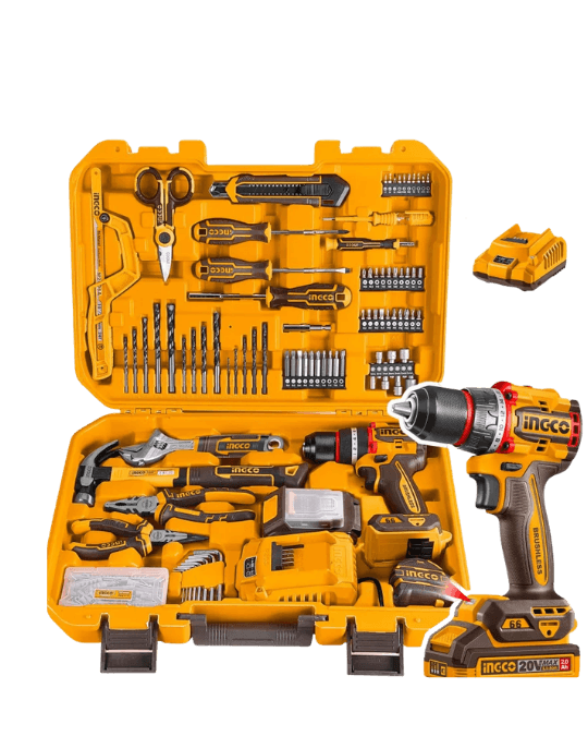 Ingco Newly 165Pcs Household Tools Set With Cordless Drill