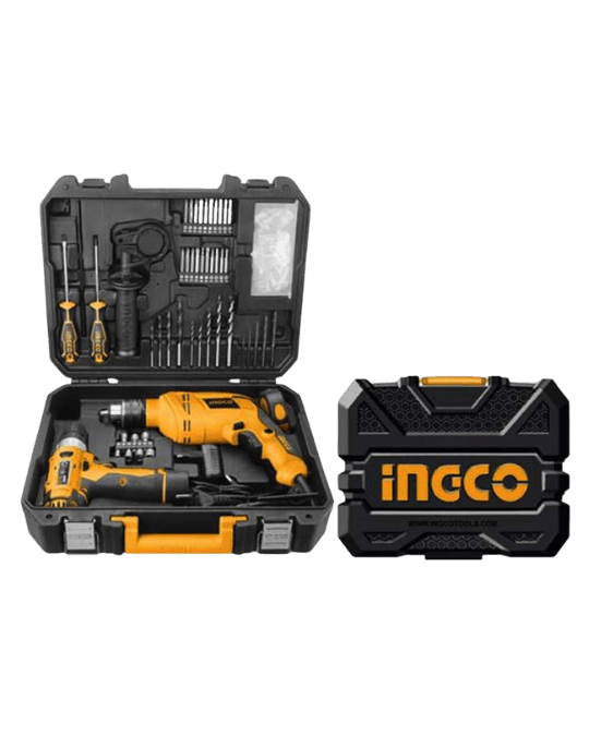 Ingco 107 PCS tool set box with 2pcs drill machine