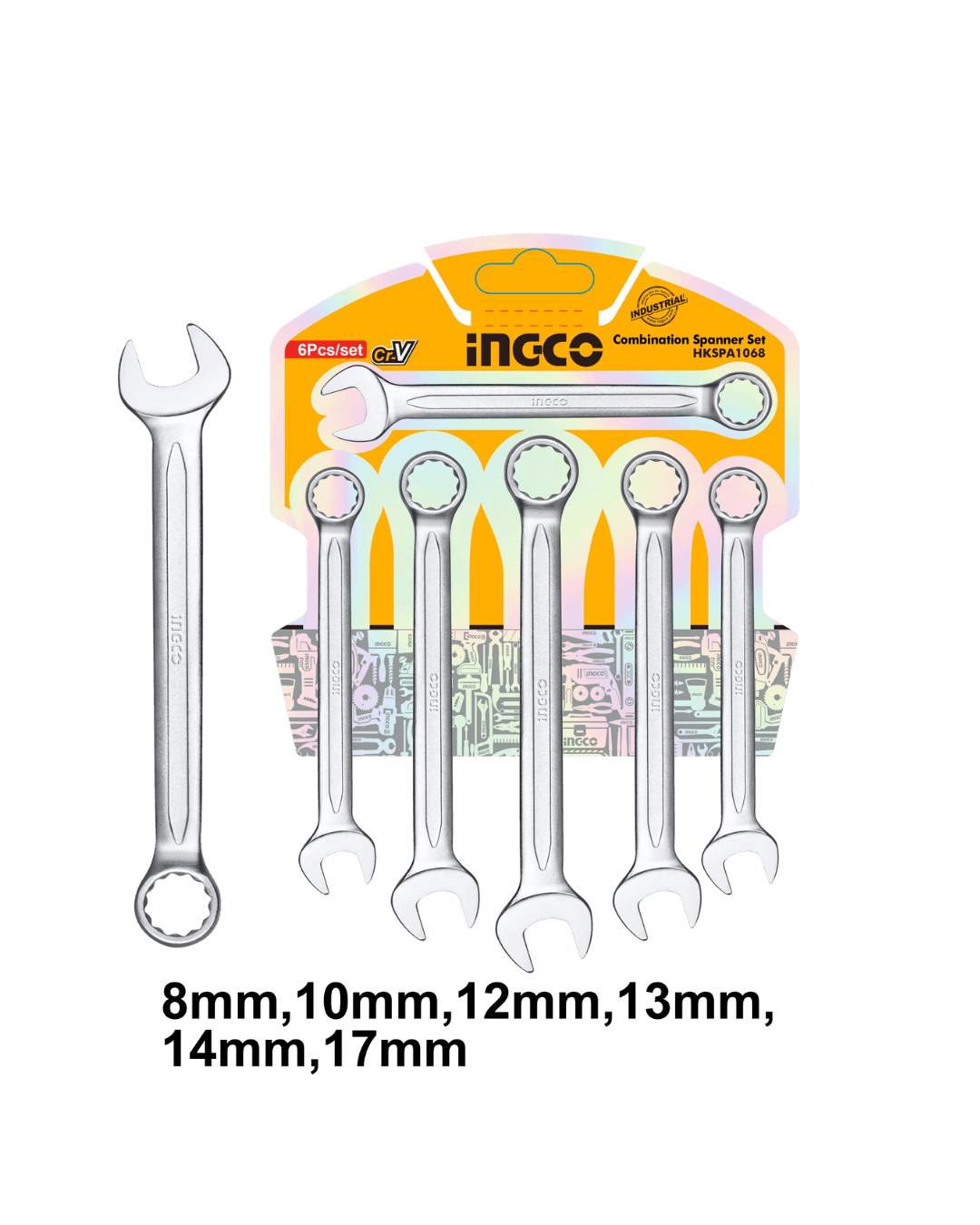 Ingco New 6 Pcs Combination Spanner Set |