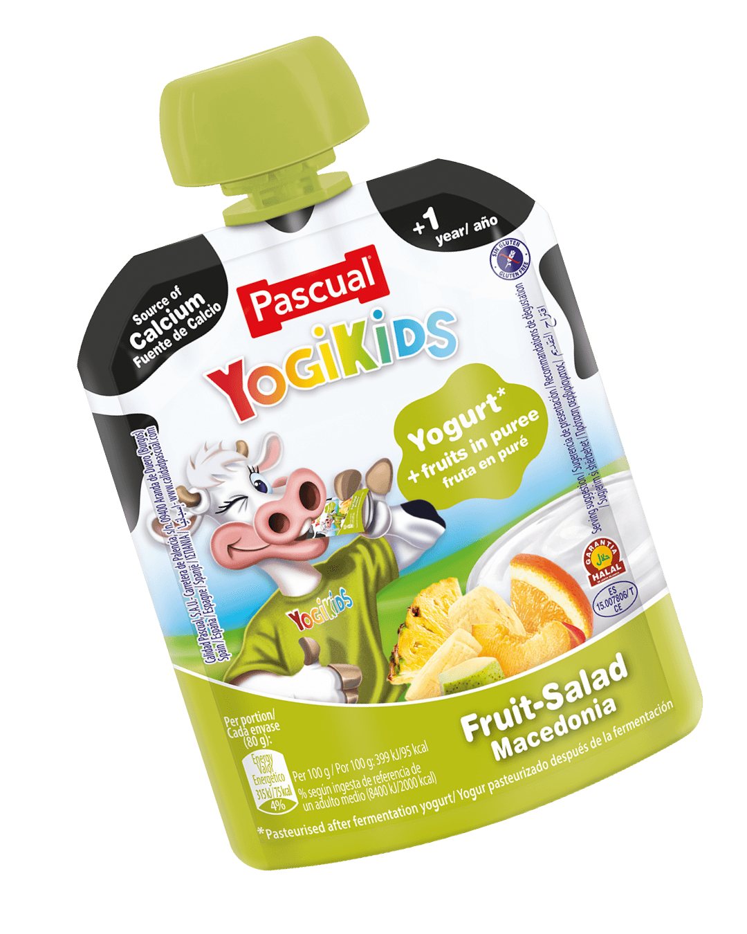 Pascual Yogikids Fruit-Salad Macedonia yogurt pouch