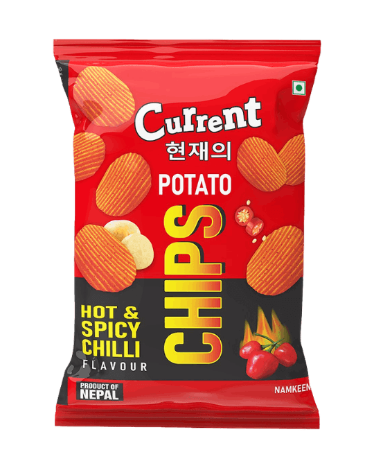 Current Hot & Spicy Chilli flavour potato chips 45gm