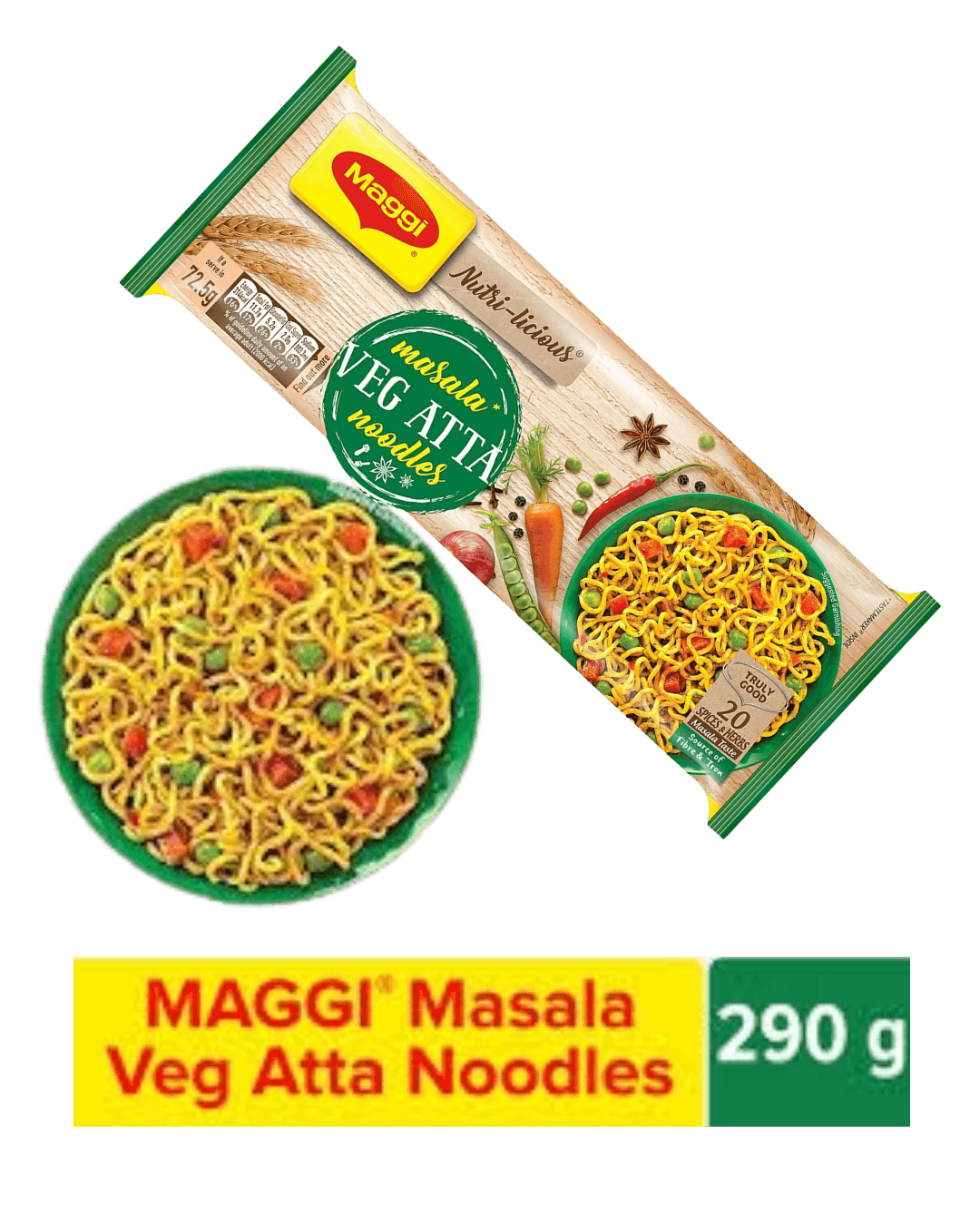 Maggi Nutri-Licious Masala Veg Atta Noodles 290g (4 pack)