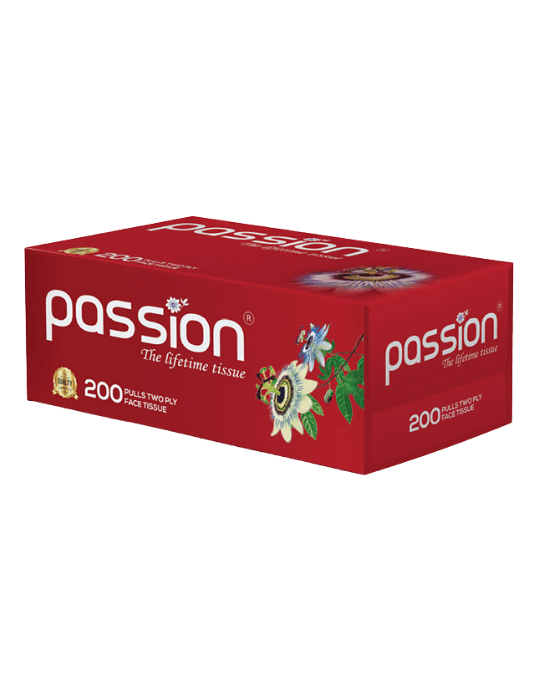 Passion Box Pack Face Tissue 200 Pulls.