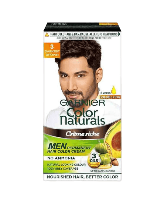 Garnier Color Naturals Men Hair Color Cream 3 Darkest Brown 30ml+30g
