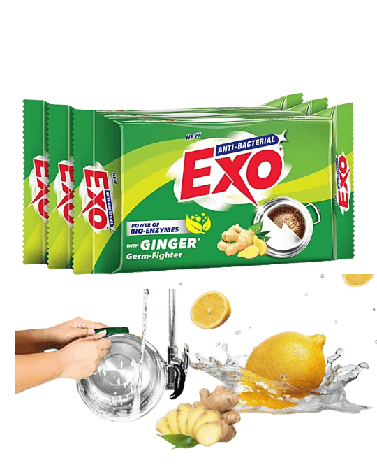Exo Anti-Bacterial Dishwash Bar Ginger Twist 12 family pack 75gm