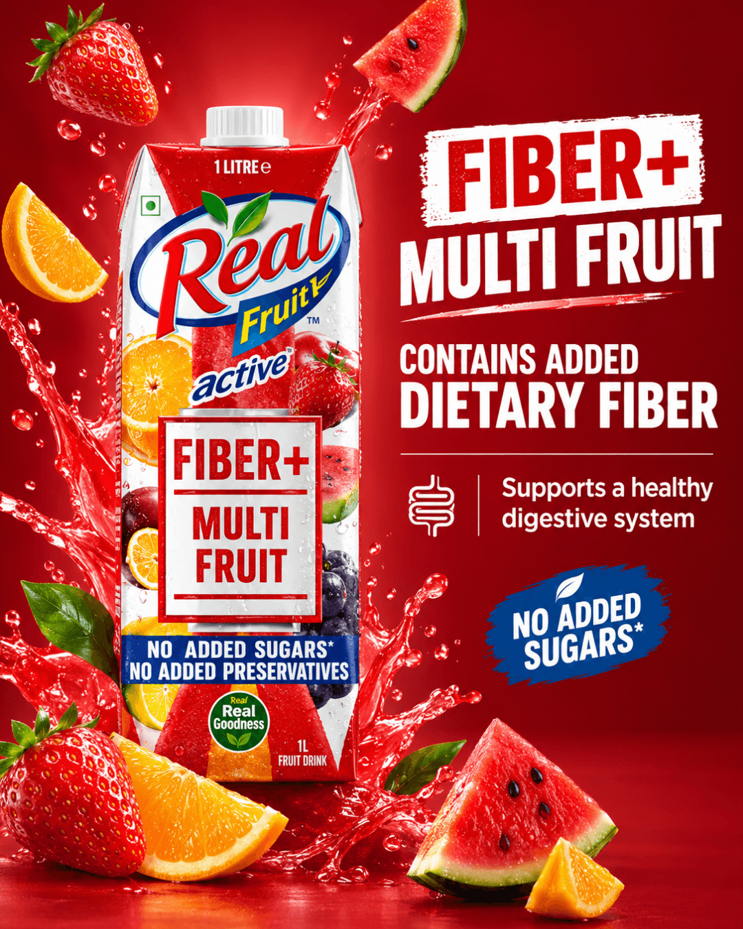 Real Activ Fiber+ Multi Fruit Juice 1 Litre