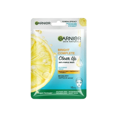 Garnier Bright Complete Anti Pimple Sheet Mask | 28GM