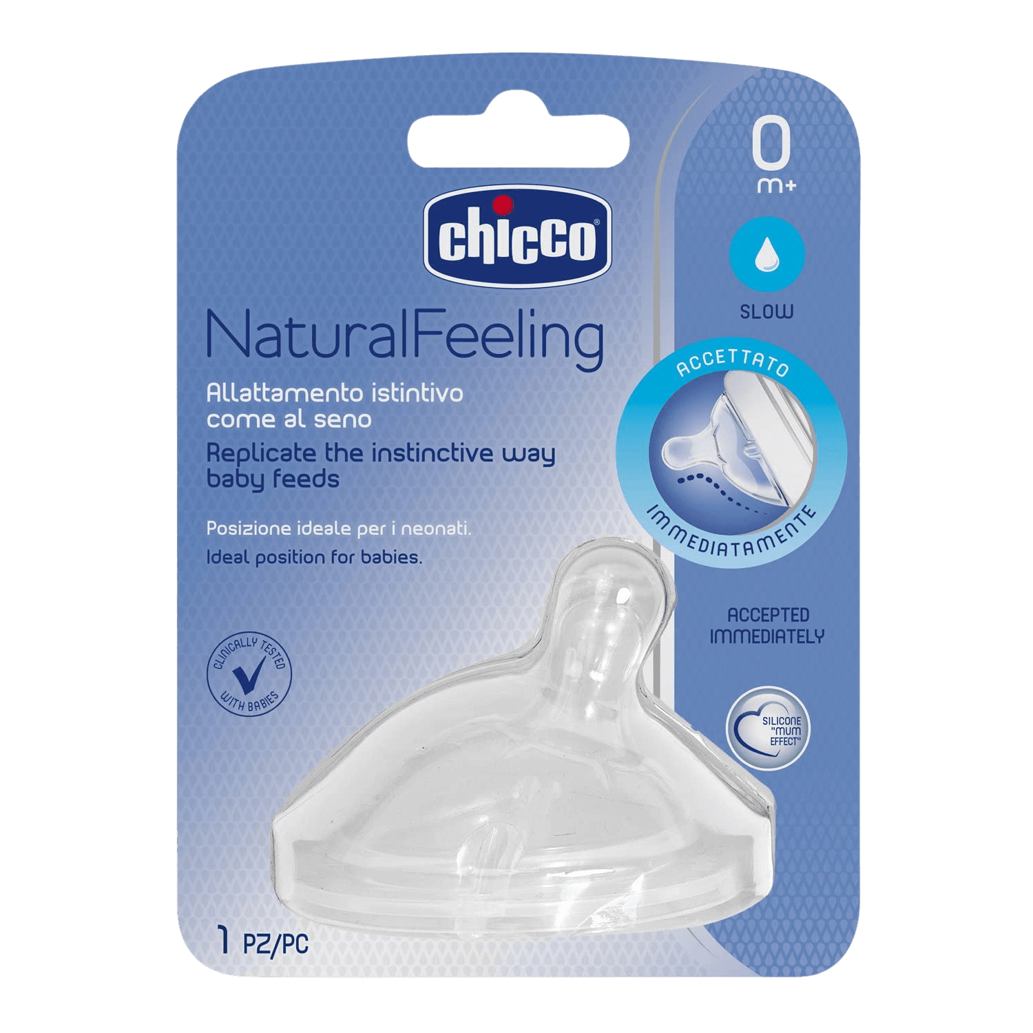 Chicco Step Up New Silicone Teat from 0 Months Normal Suction Flow 1 Piece