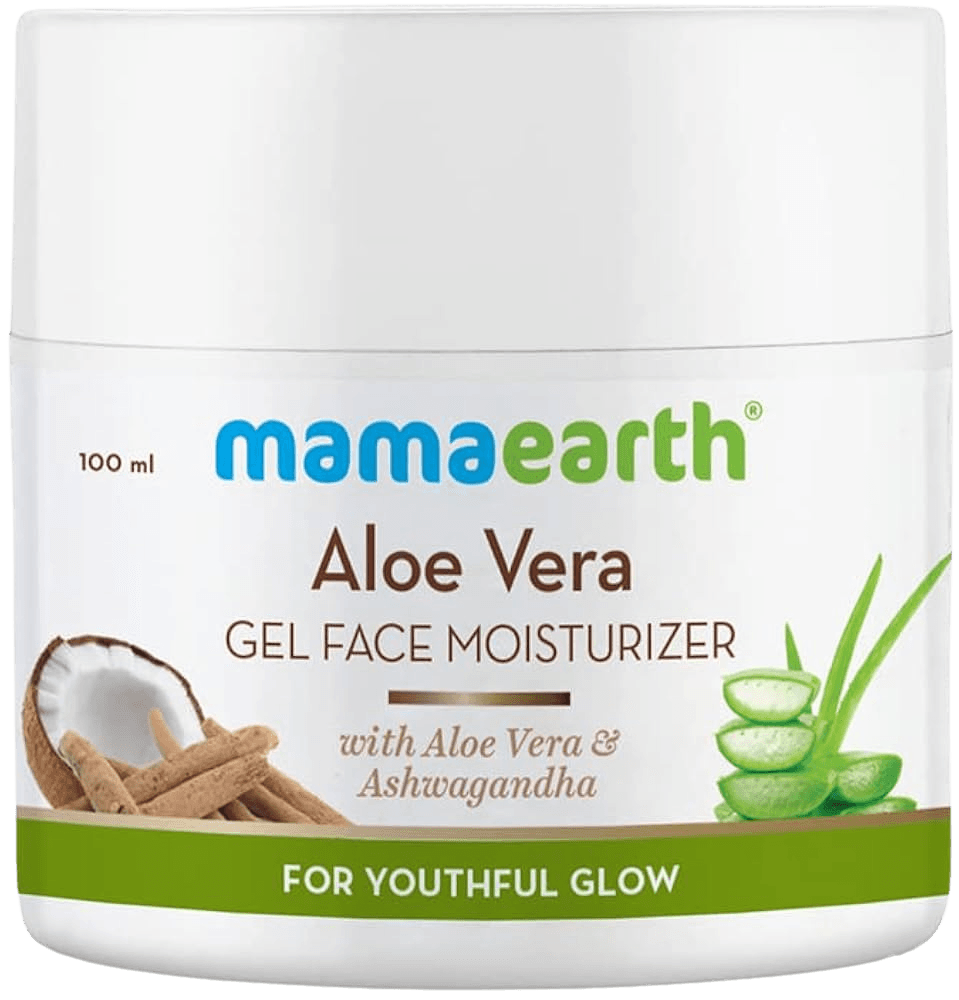 Mamaearth | Aloe Vera Gel  Moisturizer | Aloe Vera & Ashwagandha | Youthful Glow | 100 g