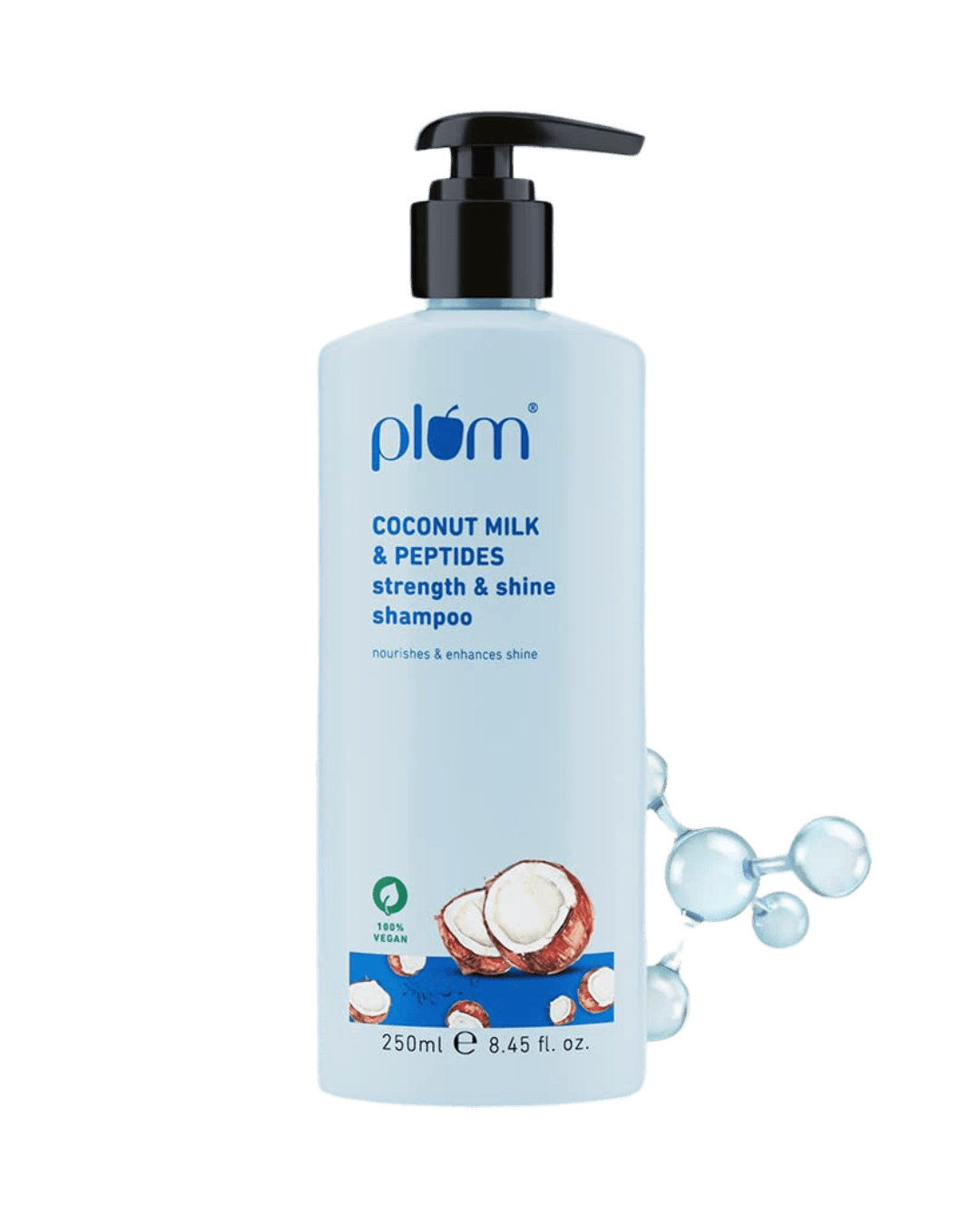 Plum Goodness | Coconut Milk & Peptides Strength & Shine Shampoo | 250Ml