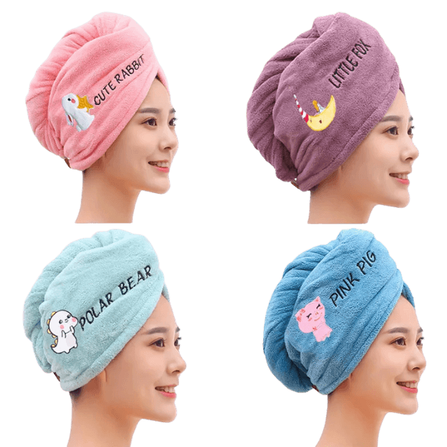 Multicolor Microfiber Hair Drying Towel Cap – Magic Hair Wrap for Women