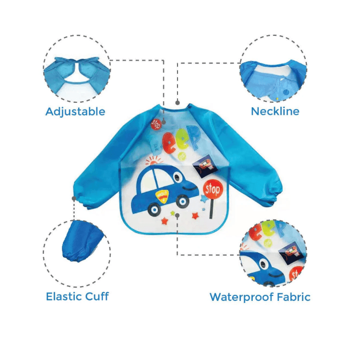 Waterproof Full-Sleeve Baby Bib for Feeding & Play (1–5 Years)