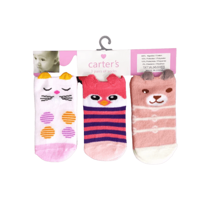 Carter’s 3‑Pair Baby Anti‑Slip Socks – Newborn to 12 Months