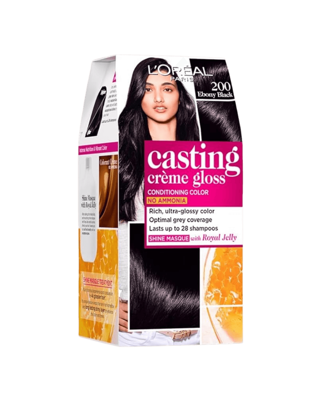 Loreal Paris Casting Creme Gloss Hair Color 200 Ebony Black | 72ml