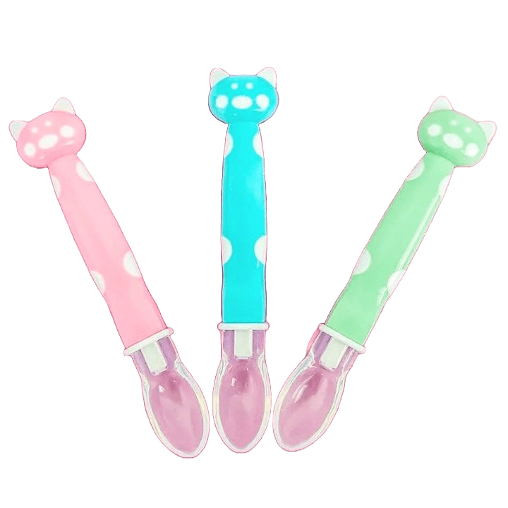 Soft Silicone Cartoon Baby Feeding Spoon