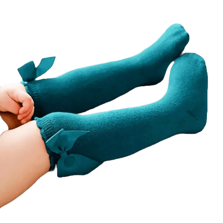 Baby Girls Knee-High Socks with Bow Design – Soft Cotton Toddler Socks