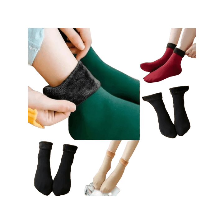 Velvet Fleece-Lined Winter Socks Set – Women’s Pack of 6 Pairs
