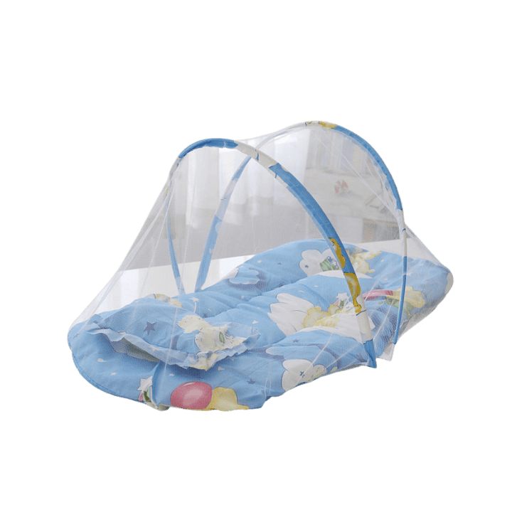 Foldable Baby Mosquito Net with Mattress & Pillow Set – Portable Infant Bed Tent
