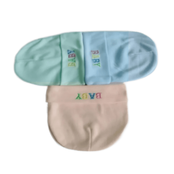 Combo of 3 Newborn Cotton Sleep Caps – 0–12 Months Free‑Size Baby Hats