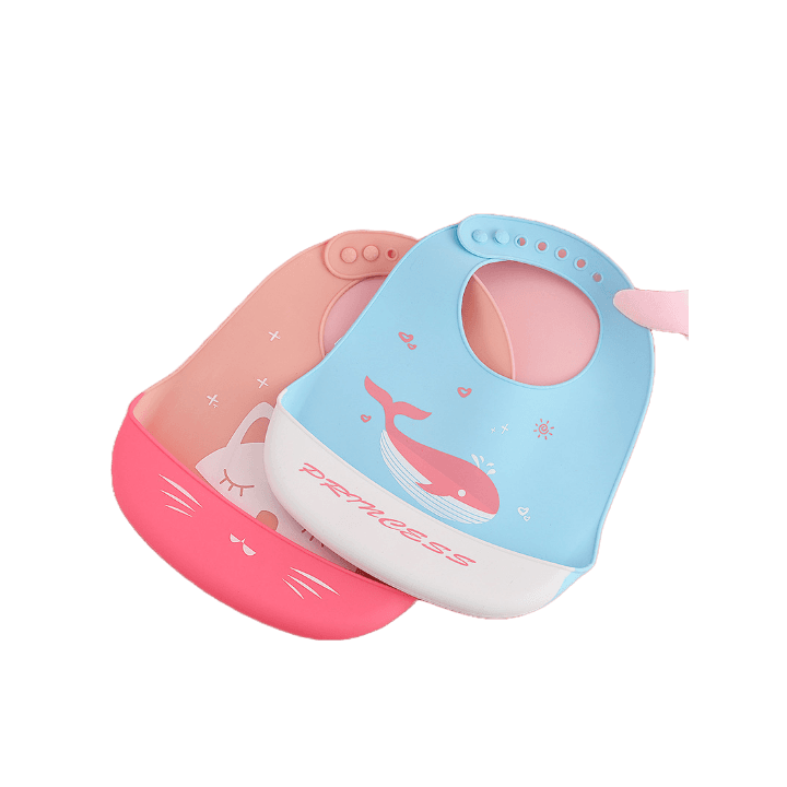 2‑Piece Silicone Baby Bibs with Deep Catch‑Pocket (0–2 Years)